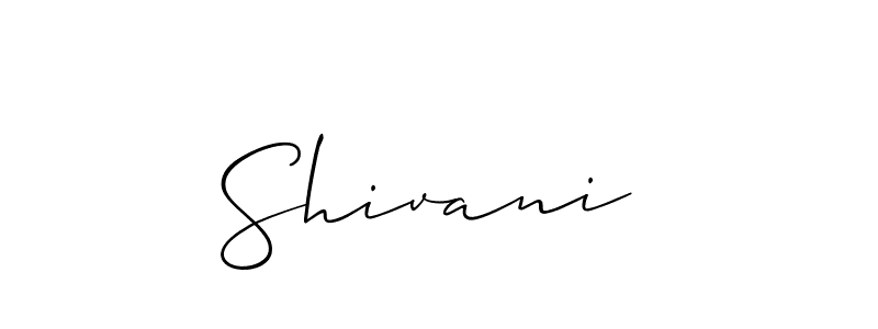 The best way (Allison_Script) to make a short signature is to pick only two or three words in your name. The name Shivani  include a total of six letters. For converting this name. Shivani  signature style 2 images and pictures png