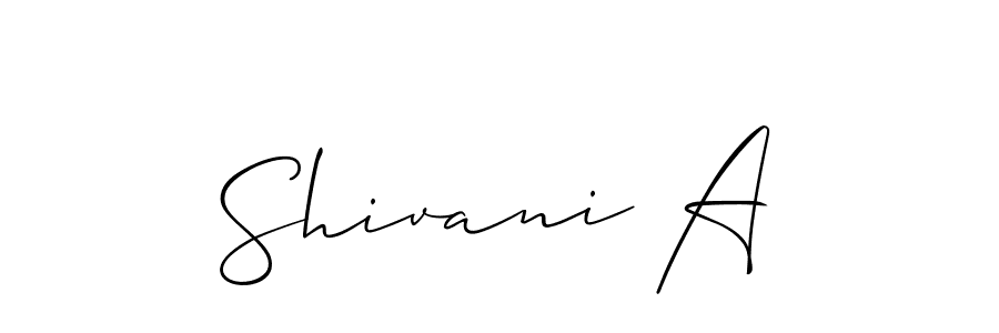 Make a beautiful signature design for name Shivani A. With this signature (Allison_Script) style, you can create a handwritten signature for free. Shivani A signature style 2 images and pictures png