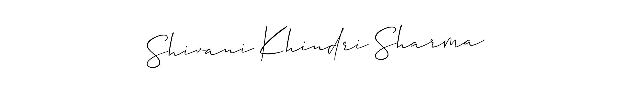 How to Draw Shivani Khindri Sharma signature style? Allison_Script is a latest design signature styles for name Shivani Khindri Sharma. Shivani Khindri Sharma signature style 2 images and pictures png