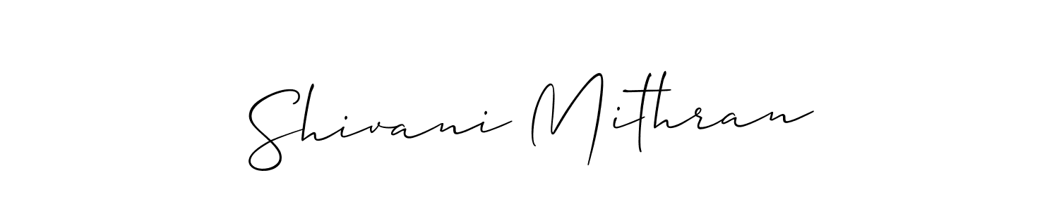 Create a beautiful signature design for name Shivani Mithran. With this signature (Allison_Script) fonts, you can make a handwritten signature for free. Shivani Mithran signature style 2 images and pictures png