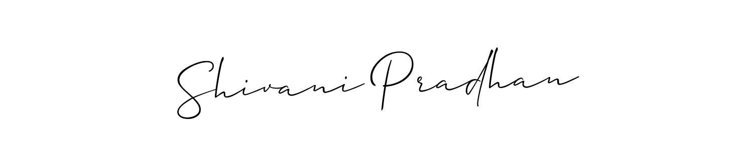 Also You can easily find your signature by using the search form. We will create Shivani Pradhan name handwritten signature images for you free of cost using Allison_Script sign style. Shivani Pradhan signature style 2 images and pictures png