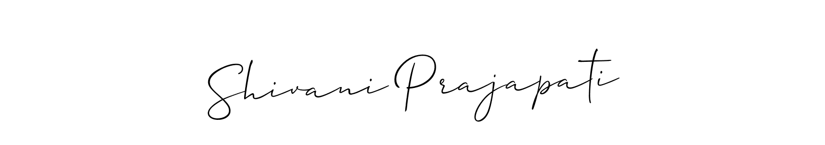 if you are searching for the best signature style for your name Shivani Prajapati. so please give up your signature search. here we have designed multiple signature styles  using Allison_Script. Shivani Prajapati signature style 2 images and pictures png