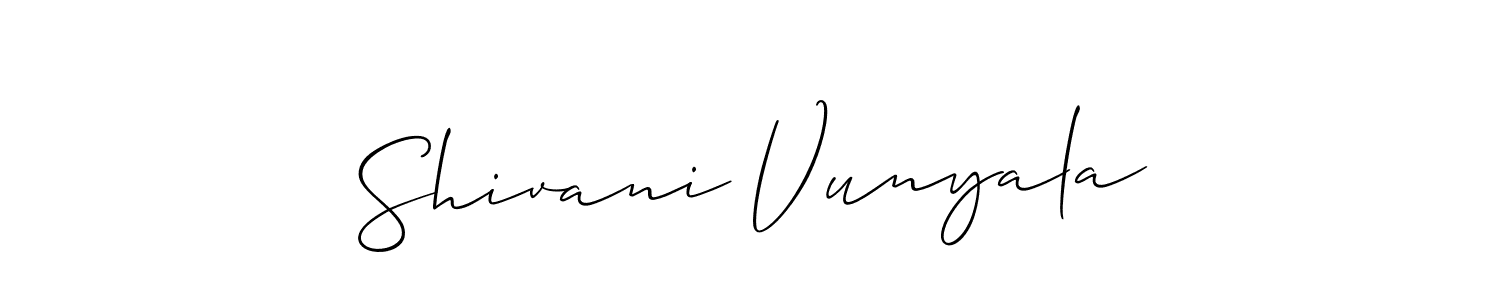 Also we have Shivani Vunyala name is the best signature style. Create professional handwritten signature collection using Allison_Script autograph style. Shivani Vunyala signature style 2 images and pictures png