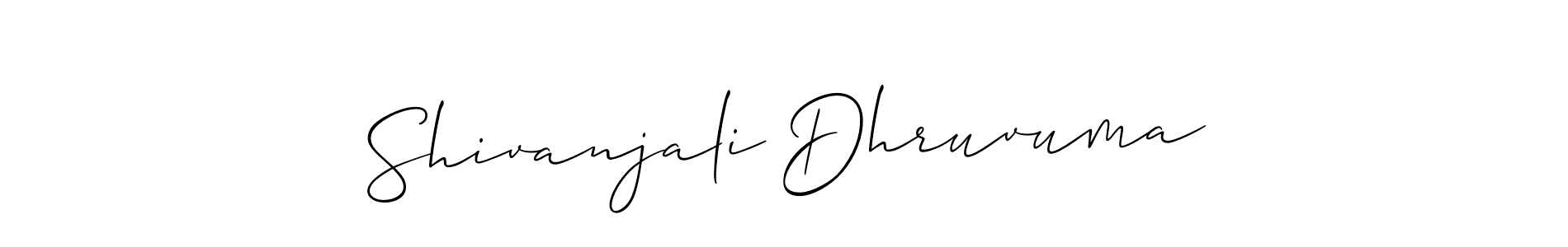 How to make Shivanjali Dhruvuma signature? Allison_Script is a professional autograph style. Create handwritten signature for Shivanjali Dhruvuma name. Shivanjali Dhruvuma signature style 2 images and pictures png