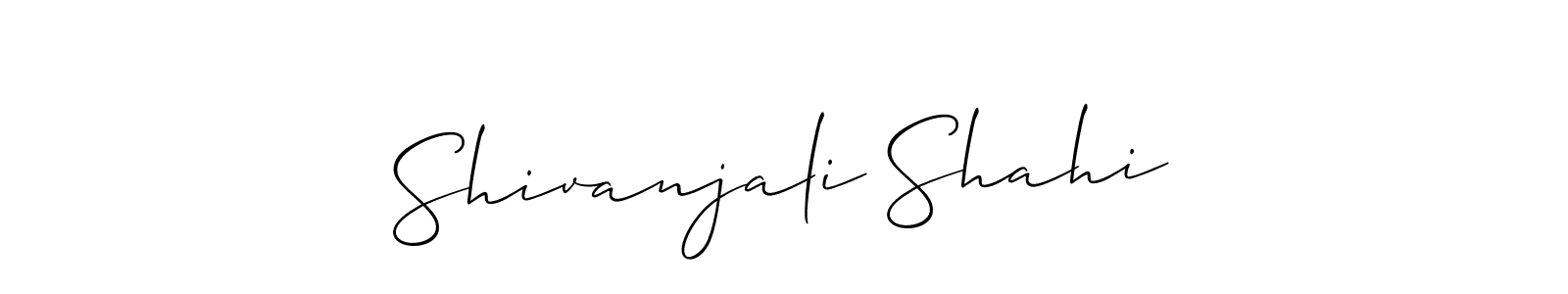 This is the best signature style for the Shivanjali Shahi name. Also you like these signature font (Allison_Script). Mix name signature. Shivanjali Shahi signature style 2 images and pictures png