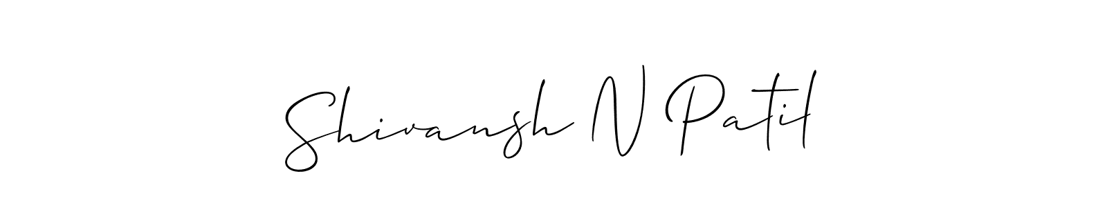 Create a beautiful signature design for name Shivansh N Patil. With this signature (Allison_Script) fonts, you can make a handwritten signature for free. Shivansh N Patil signature style 2 images and pictures png