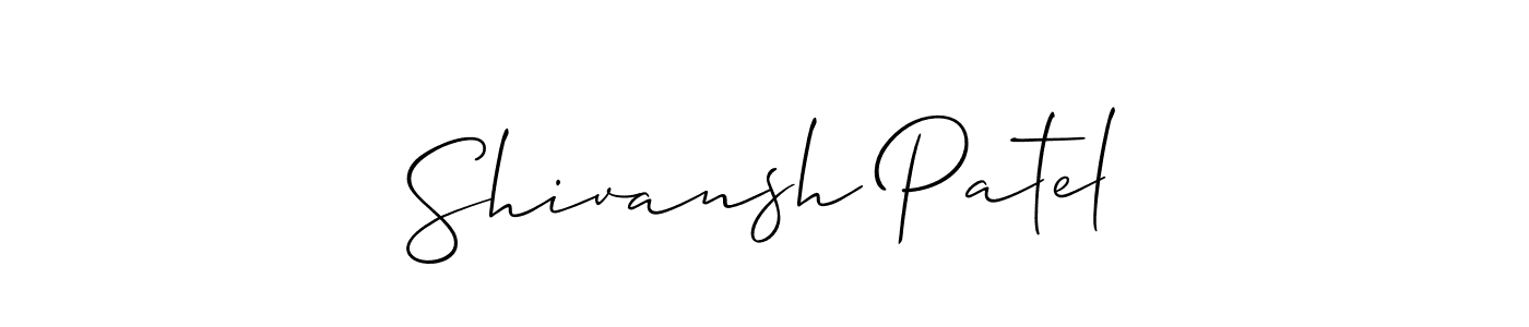 Also we have Shivansh Patel name is the best signature style. Create professional handwritten signature collection using Allison_Script autograph style. Shivansh Patel signature style 2 images and pictures png