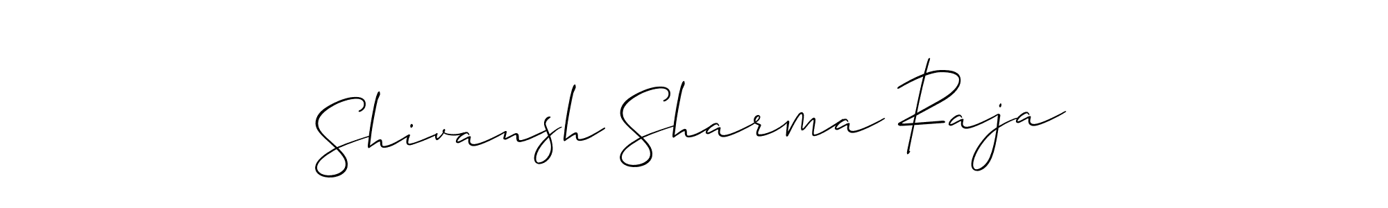 Also we have Shivansh Sharma Raja name is the best signature style. Create professional handwritten signature collection using Allison_Script autograph style. Shivansh Sharma Raja signature style 2 images and pictures png