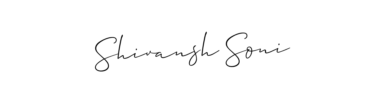 How to make Shivansh Soni signature? Allison_Script is a professional autograph style. Create handwritten signature for Shivansh Soni name. Shivansh Soni signature style 2 images and pictures png