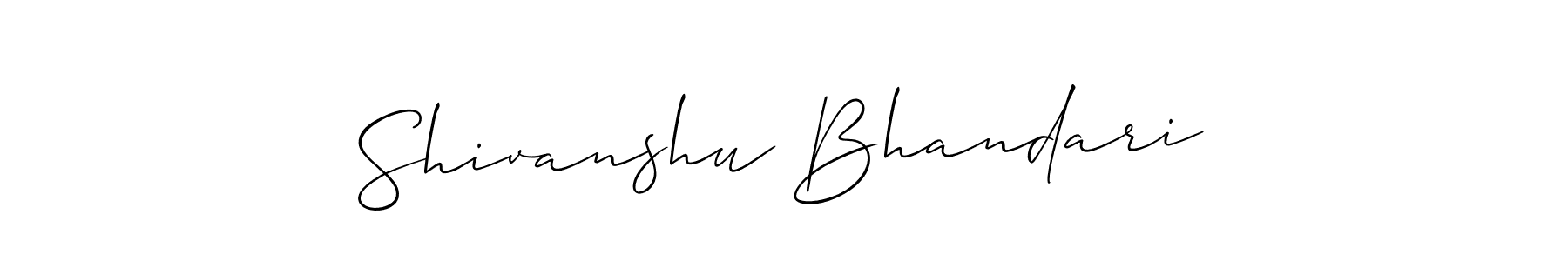 Use a signature maker to create a handwritten signature online. With this signature software, you can design (Allison_Script) your own signature for name Shivanshu Bhandari. Shivanshu Bhandari signature style 2 images and pictures png