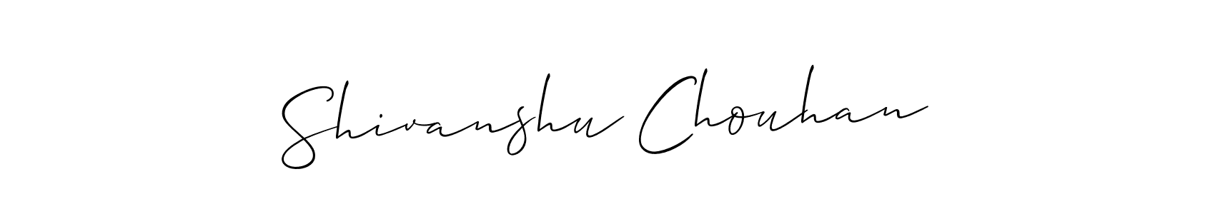 Also we have Shivanshu Chouhan name is the best signature style. Create professional handwritten signature collection using Allison_Script autograph style. Shivanshu Chouhan signature style 2 images and pictures png