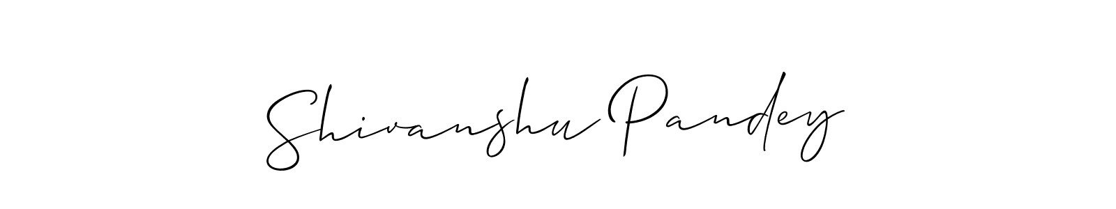 How to make Shivanshu Pandey name signature. Use Allison_Script style for creating short signs online. This is the latest handwritten sign. Shivanshu Pandey signature style 2 images and pictures png