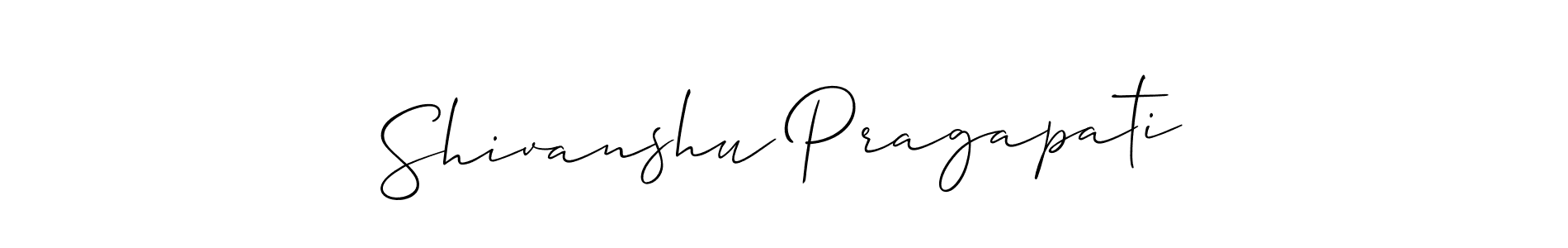 How to make Shivanshu Pragapati name signature. Use Allison_Script style for creating short signs online. This is the latest handwritten sign. Shivanshu Pragapati signature style 2 images and pictures png