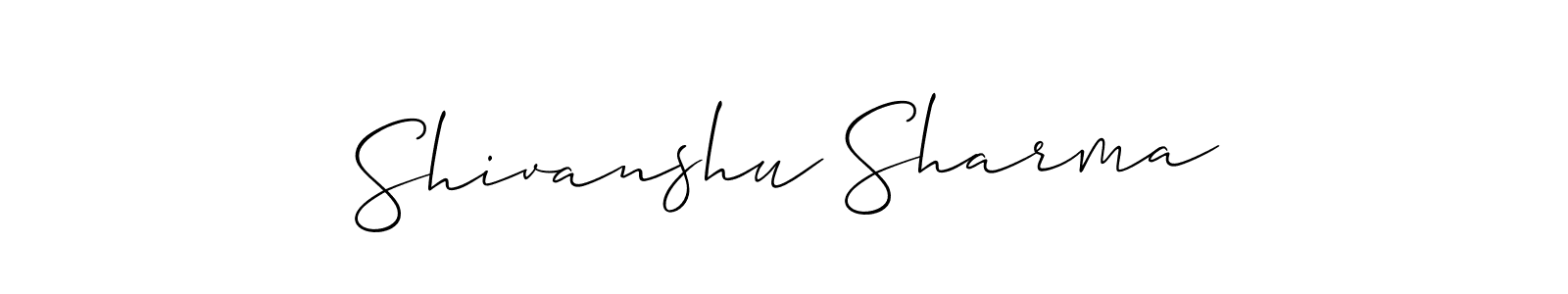 Use a signature maker to create a handwritten signature online. With this signature software, you can design (Allison_Script) your own signature for name Shivanshu Sharma. Shivanshu Sharma signature style 2 images and pictures png