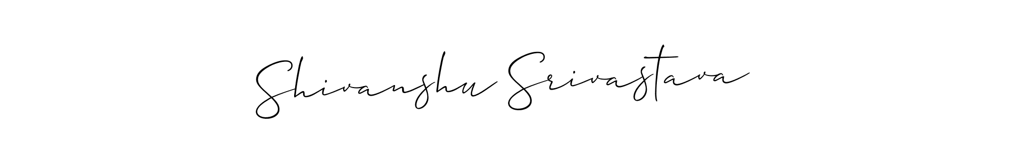 How to make Shivanshu Srivastava signature? Allison_Script is a professional autograph style. Create handwritten signature for Shivanshu Srivastava name. Shivanshu Srivastava signature style 2 images and pictures png