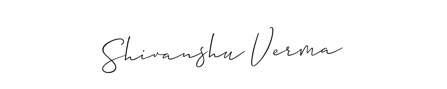 Design your own signature with our free online signature maker. With this signature software, you can create a handwritten (Allison_Script) signature for name Shivanshu Verma. Shivanshu Verma signature style 2 images and pictures png