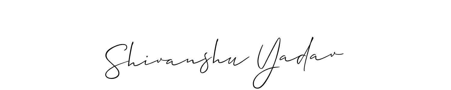 Create a beautiful signature design for name Shivanshu Yadav. With this signature (Allison_Script) fonts, you can make a handwritten signature for free. Shivanshu Yadav signature style 2 images and pictures png