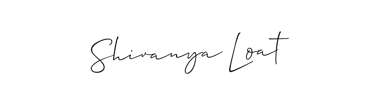 It looks lik you need a new signature style for name Shivanya Loat. Design unique handwritten (Allison_Script) signature with our free signature maker in just a few clicks. Shivanya Loat signature style 2 images and pictures png