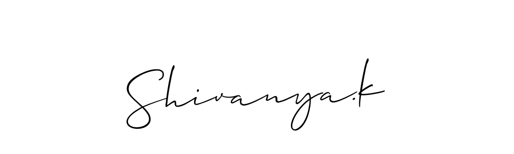 Similarly Allison_Script is the best handwritten signature design. Signature creator online .You can use it as an online autograph creator for name Shivanya.k. Shivanya.k signature style 2 images and pictures png