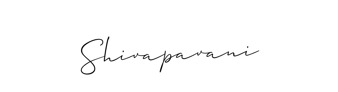 Design your own signature with our free online signature maker. With this signature software, you can create a handwritten (Allison_Script) signature for name Shivapavani. Shivapavani signature style 2 images and pictures png