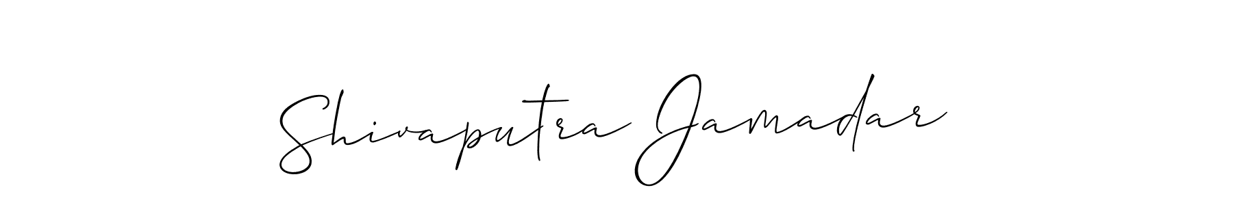 Allison_Script is a professional signature style that is perfect for those who want to add a touch of class to their signature. It is also a great choice for those who want to make their signature more unique. Get Shivaputra Jamadar name to fancy signature for free. Shivaputra Jamadar signature style 2 images and pictures png