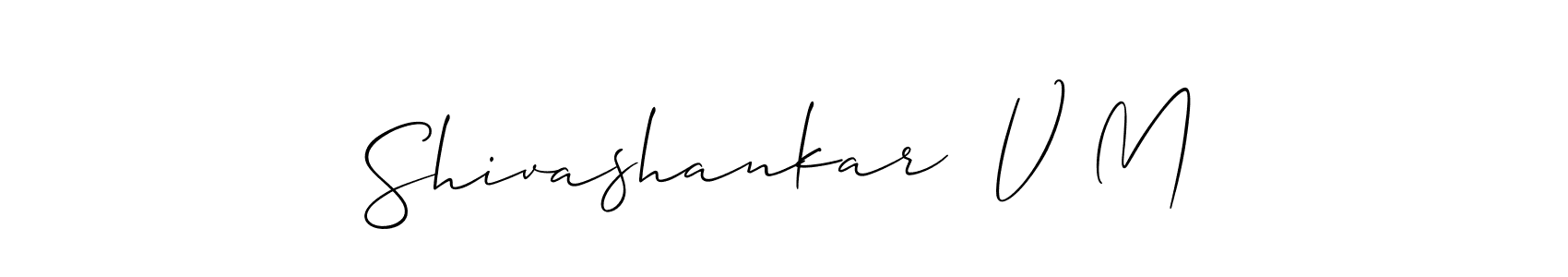 This is the best signature style for the Shivashankar  V M name. Also you like these signature font (Allison_Script). Mix name signature. Shivashankar  V M signature style 2 images and pictures png