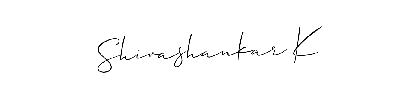 if you are searching for the best signature style for your name Shivashankar K. so please give up your signature search. here we have designed multiple signature styles  using Allison_Script. Shivashankar K signature style 2 images and pictures png