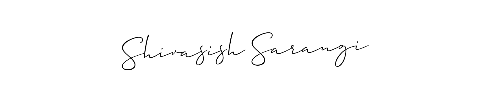 if you are searching for the best signature style for your name Shivasish Sarangi. so please give up your signature search. here we have designed multiple signature styles  using Allison_Script. Shivasish Sarangi signature style 2 images and pictures png