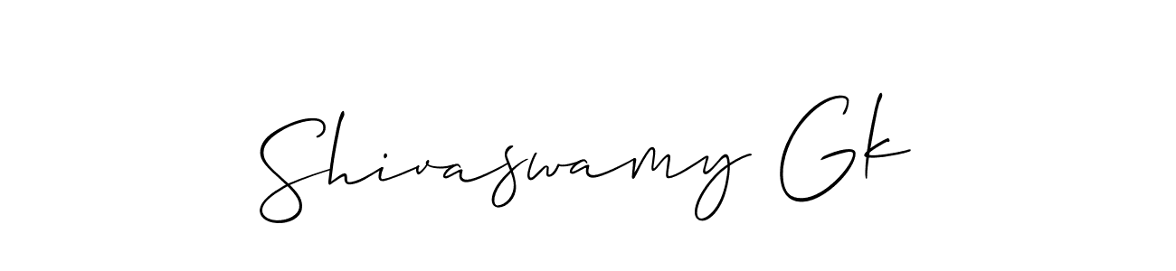 if you are searching for the best signature style for your name Shivaswamy Gk. so please give up your signature search. here we have designed multiple signature styles  using Allison_Script. Shivaswamy Gk signature style 2 images and pictures png