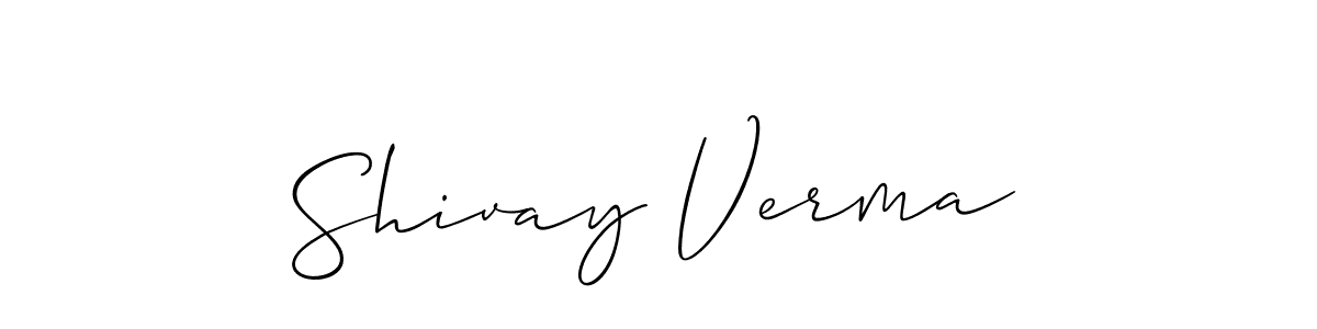 Also You can easily find your signature by using the search form. We will create Shivay Verma name handwritten signature images for you free of cost using Allison_Script sign style. Shivay Verma signature style 2 images and pictures png