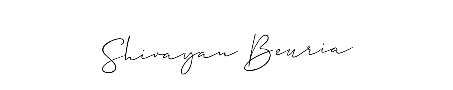 Create a beautiful signature design for name Shivayan Beuria. With this signature (Allison_Script) fonts, you can make a handwritten signature for free. Shivayan Beuria signature style 2 images and pictures png