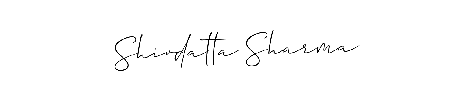 Shivdatta Sharma stylish signature style. Best Handwritten Sign (Allison_Script) for my name. Handwritten Signature Collection Ideas for my name Shivdatta Sharma. Shivdatta Sharma signature style 2 images and pictures png