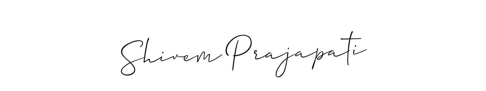 Use a signature maker to create a handwritten signature online. With this signature software, you can design (Allison_Script) your own signature for name Shivem Prajapati. Shivem Prajapati signature style 2 images and pictures png