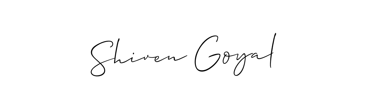 Create a beautiful signature design for name Shiven Goyal. With this signature (Allison_Script) fonts, you can make a handwritten signature for free. Shiven Goyal signature style 2 images and pictures png