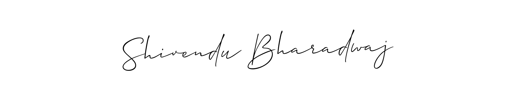 Use a signature maker to create a handwritten signature online. With this signature software, you can design (Allison_Script) your own signature for name Shivendu Bharadwaj. Shivendu Bharadwaj signature style 2 images and pictures png