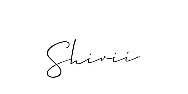Design your own signature with our free online signature maker. With this signature software, you can create a handwritten (Allison_Script) signature for name Shivii. Shivii signature style 2 images and pictures png