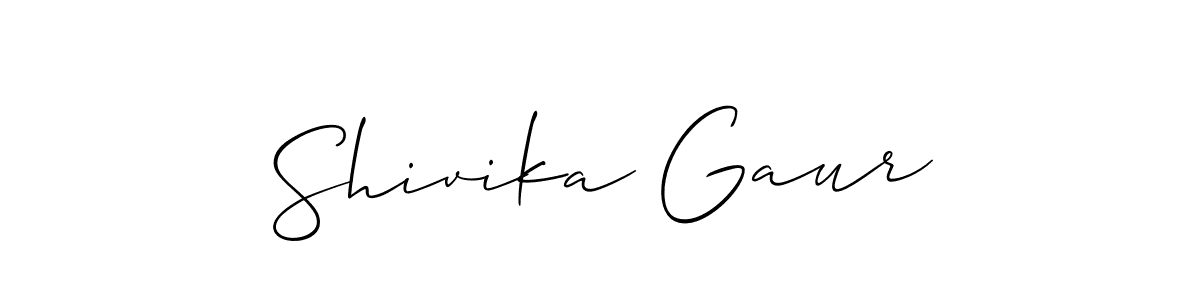 Check out images of Autograph of Shivika Gaur name. Actor Shivika Gaur Signature Style. Allison_Script is a professional sign style online. Shivika Gaur signature style 2 images and pictures png