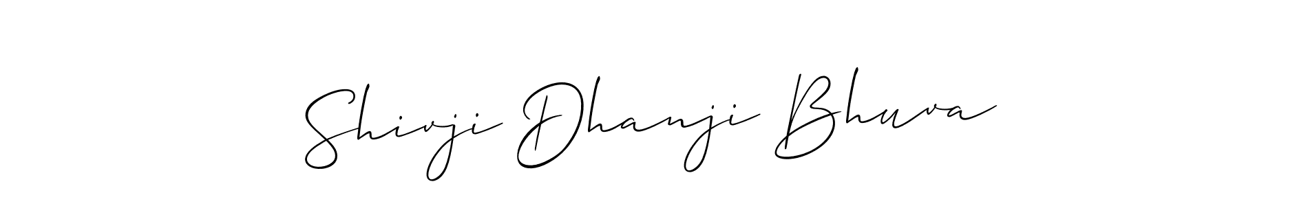 Make a beautiful signature design for name Shivji Dhanji Bhuva. With this signature (Allison_Script) style, you can create a handwritten signature for free. Shivji Dhanji Bhuva signature style 2 images and pictures png