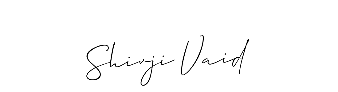 How to make Shivji Vaid name signature. Use Allison_Script style for creating short signs online. This is the latest handwritten sign. Shivji Vaid signature style 2 images and pictures png