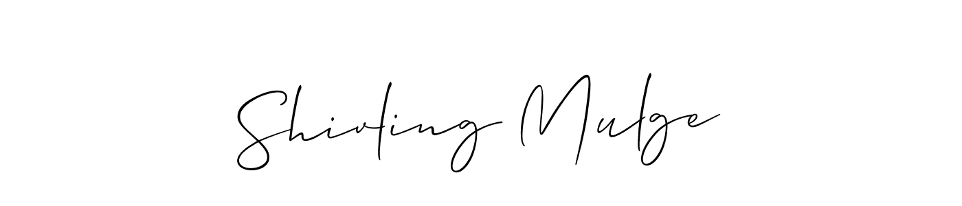 You should practise on your own different ways (Allison_Script) to write your name (Shivling Mulge) in signature. don't let someone else do it for you. Shivling Mulge signature style 2 images and pictures png