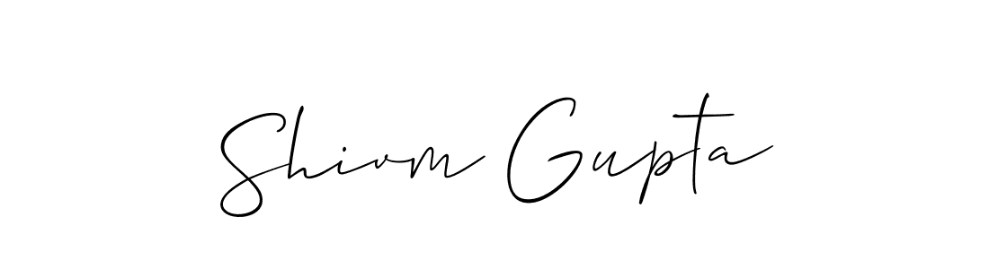 Also we have Shivm Gupta name is the best signature style. Create professional handwritten signature collection using Allison_Script autograph style. Shivm Gupta signature style 2 images and pictures png