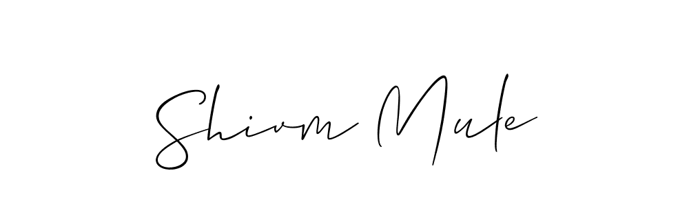 The best way (Allison_Script) to make a short signature is to pick only two or three words in your name. The name Shivm Mule include a total of six letters. For converting this name. Shivm Mule signature style 2 images and pictures png