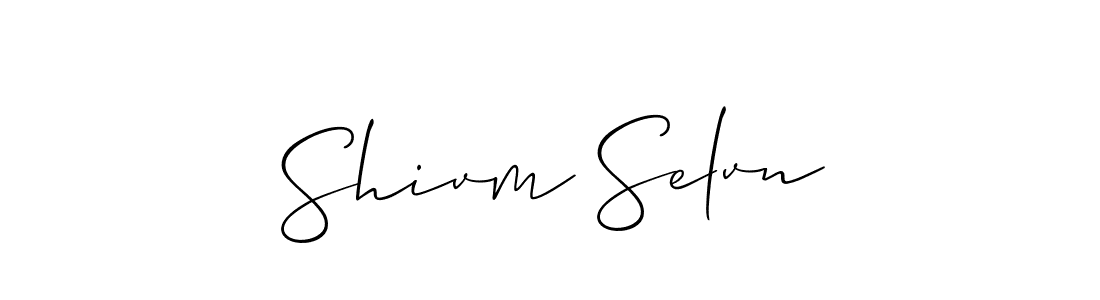 Use a signature maker to create a handwritten signature online. With this signature software, you can design (Allison_Script) your own signature for name Shivm Selvn. Shivm Selvn signature style 2 images and pictures png
