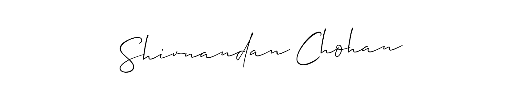 You should practise on your own different ways (Allison_Script) to write your name (Shivnandan Chohan) in signature. don't let someone else do it for you. Shivnandan Chohan signature style 2 images and pictures png