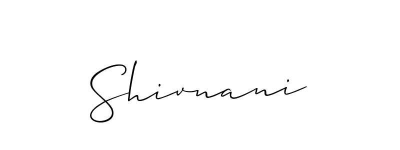 Once you've used our free online signature maker to create your best signature Allison_Script style, it's time to enjoy all of the benefits that Shivnani name signing documents. Shivnani signature style 2 images and pictures png