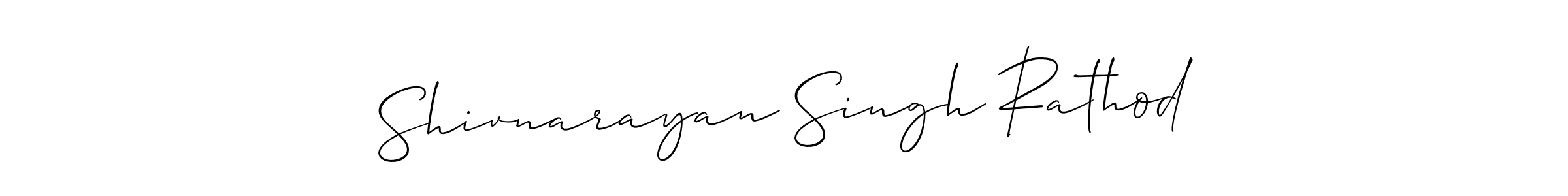 Allison_Script is a professional signature style that is perfect for those who want to add a touch of class to their signature. It is also a great choice for those who want to make their signature more unique. Get Shivnarayan Singh Rathod name to fancy signature for free. Shivnarayan Singh Rathod signature style 2 images and pictures png