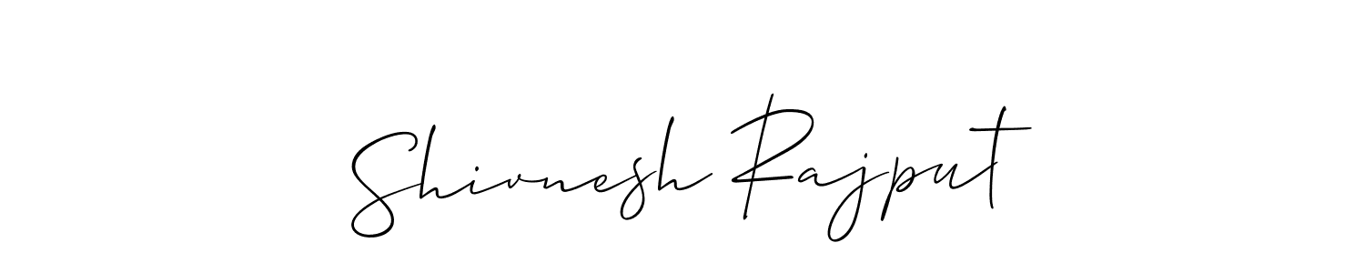 You should practise on your own different ways (Allison_Script) to write your name (Shivnesh Rajput) in signature. don't let someone else do it for you. Shivnesh Rajput signature style 2 images and pictures png