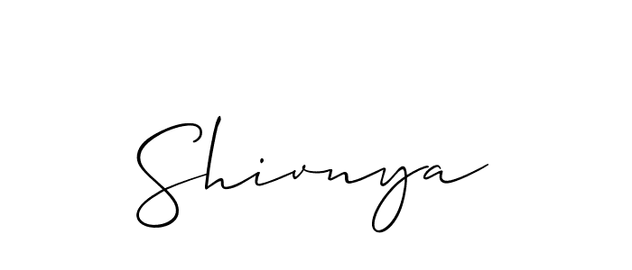 Use a signature maker to create a handwritten signature online. With this signature software, you can design (Allison_Script) your own signature for name Shivnya. Shivnya signature style 2 images and pictures png