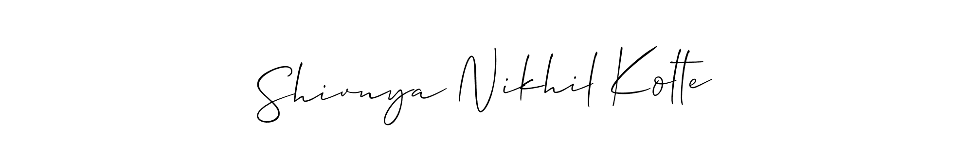 Shivnya Nikhil Kolte stylish signature style. Best Handwritten Sign (Allison_Script) for my name. Handwritten Signature Collection Ideas for my name Shivnya Nikhil Kolte. Shivnya Nikhil Kolte signature style 2 images and pictures png