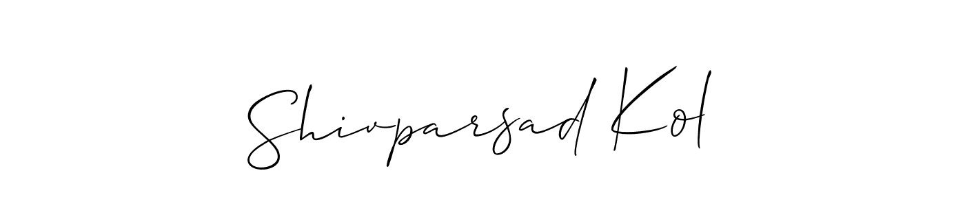 Also we have Shivparsad Kol name is the best signature style. Create professional handwritten signature collection using Allison_Script autograph style. Shivparsad Kol signature style 2 images and pictures png